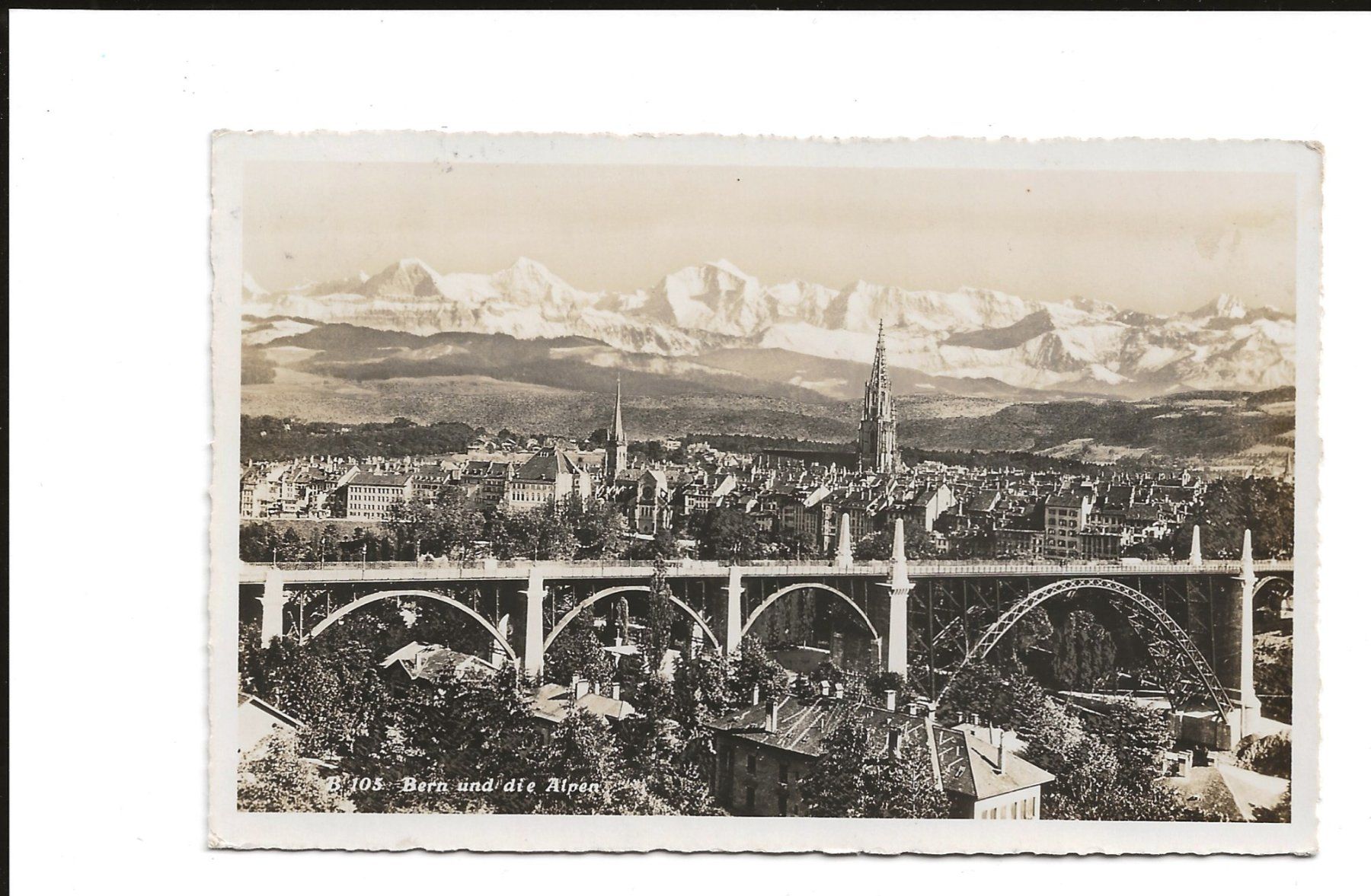 Ansichtskarten: AK 1936 Bern mit Alpenpanorama – Gebraucht aus Greifensee von 315WDO