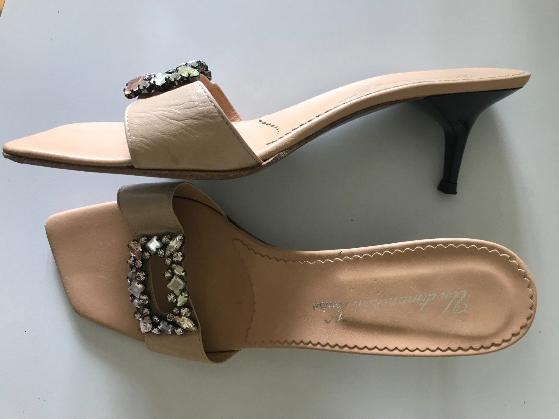 Damenschuhe: Sandales mules cuir, boucle strass T39 – Neu (gemäss Beschreibung) aus nyon von Lbabi 4