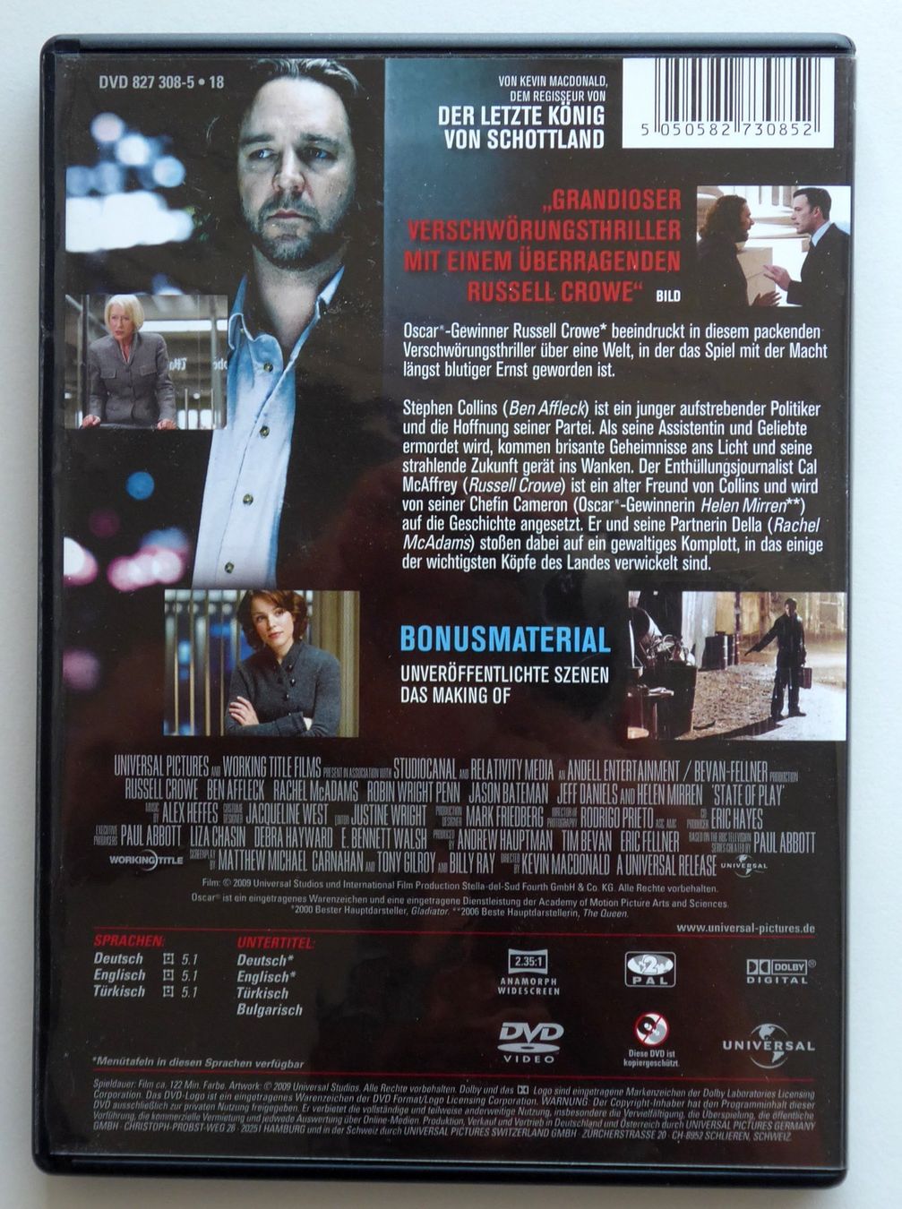 Alle DVDs: DVD "Stand der Dinge", mit Crowe, McAdams, Mirren, Affleck – Gebraucht aus Basel von ren_boz 1