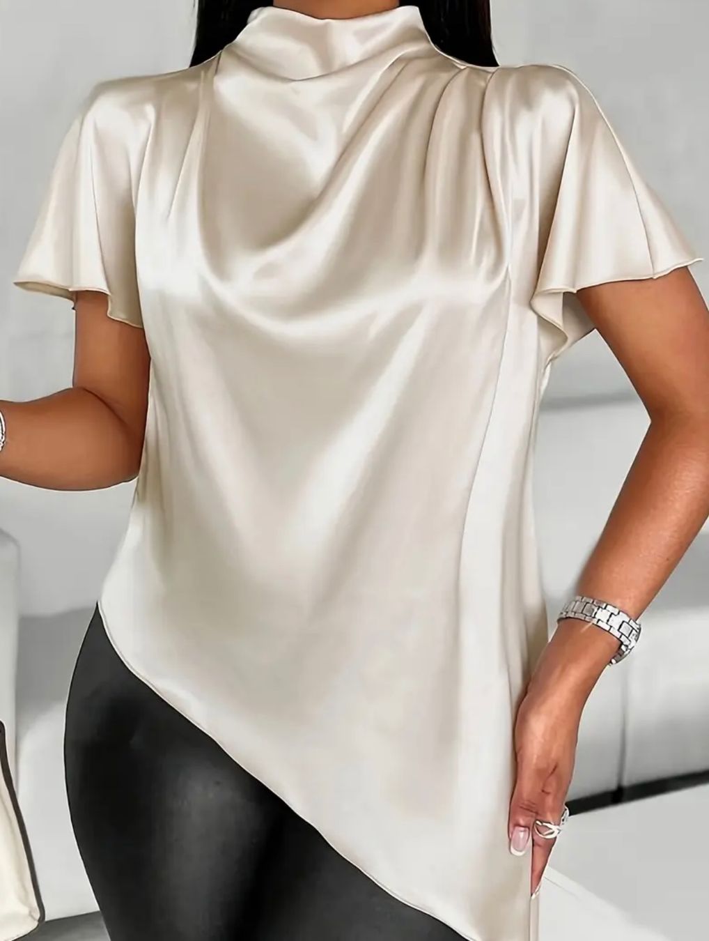 Camicette: Edle hingucker Bluse/Tunika, hellbeige, L/XL – Nuovo e nell'imballaggio originale da Winkel venduto da ferrari2022 4
