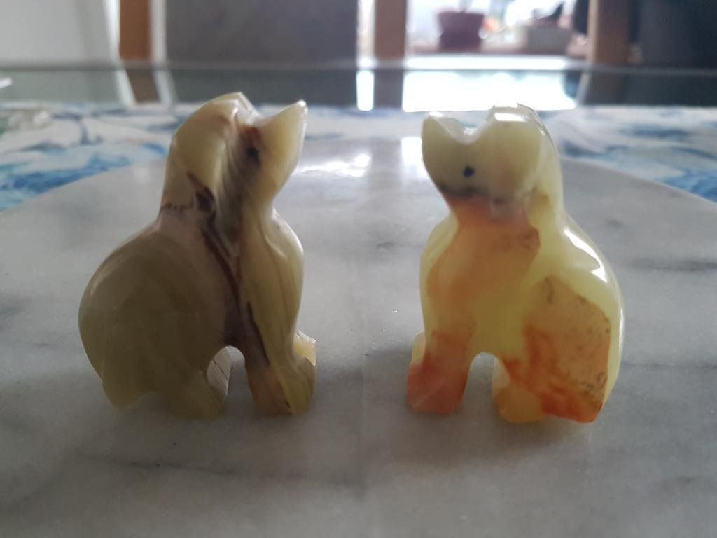 Statuette: Deux petits chiens en onyx vert marbré – Nuovo (secondo la descrizione) da Courtepin venduto da Fin_dj7p 3