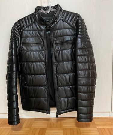 Veste en cuir véritable Zara Man taille L