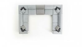 Ecksofa U Form Wohnzimmer Modern Design Big Grau Sofa Couch
