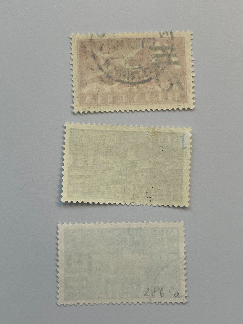 Alle Briefmarken: Flugpost Mi258a + Mi286a+b – Gebraucht aus Küssnacht am Rigi von POSTOMASTER 1