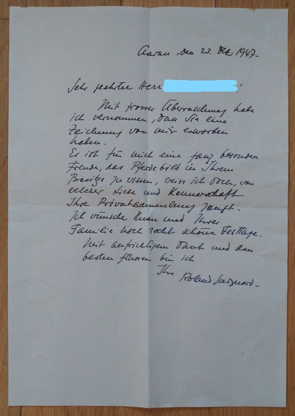 Dipinti: Roland Guignard,Pferdebild,1947 – Usato da Zürich venduto da artsandstuff 2