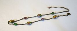 Panzer-Kette mit Glassteinen "Blumen"