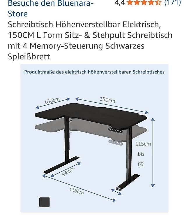 Schreibtische: Höhenverstellbarer Tisch L – Gebraucht aus Winterthur von ole_p9h5 2
