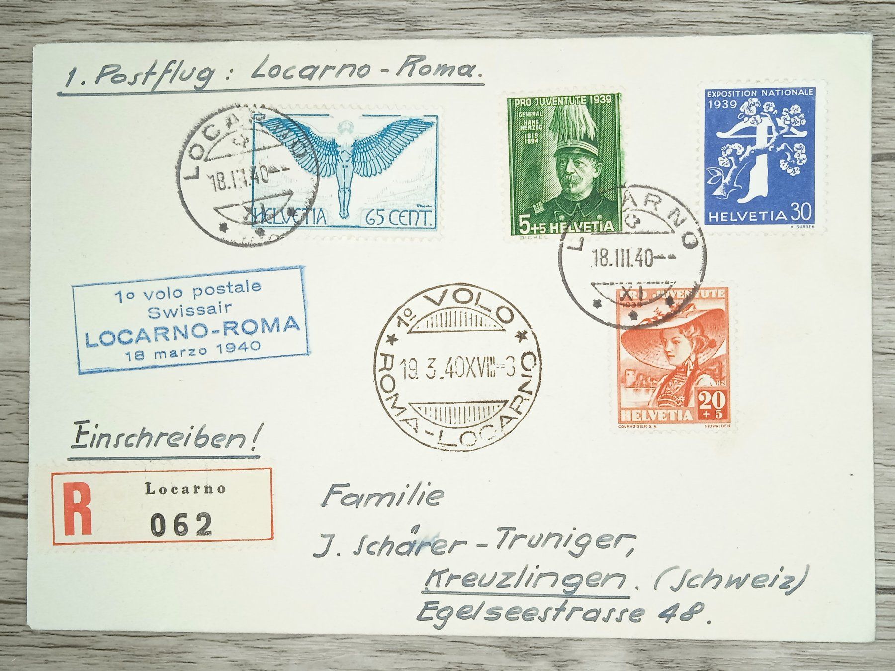 Tutti i francobolli: TR105 Enveloppe Suisse + Timbre 1940 – Usato da Cousset venduto da Patrick_Collections