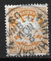 Bayern 1890: Staatswappen 25 Pfennig orange