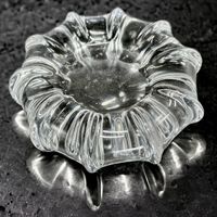 Superbe ancien cendrier cristal de plomb Val Saint Lambert