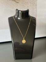 Elegante goldfarbene Halskette mit Anhänger - Neuwertig