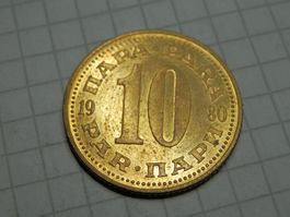 Jugoslawien 10 Para, 1980