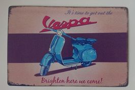 Plaque en métal vintage oldtimer Vespa