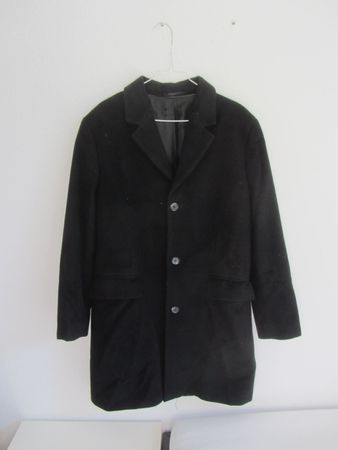 Herren Wollmantel schwarz - M