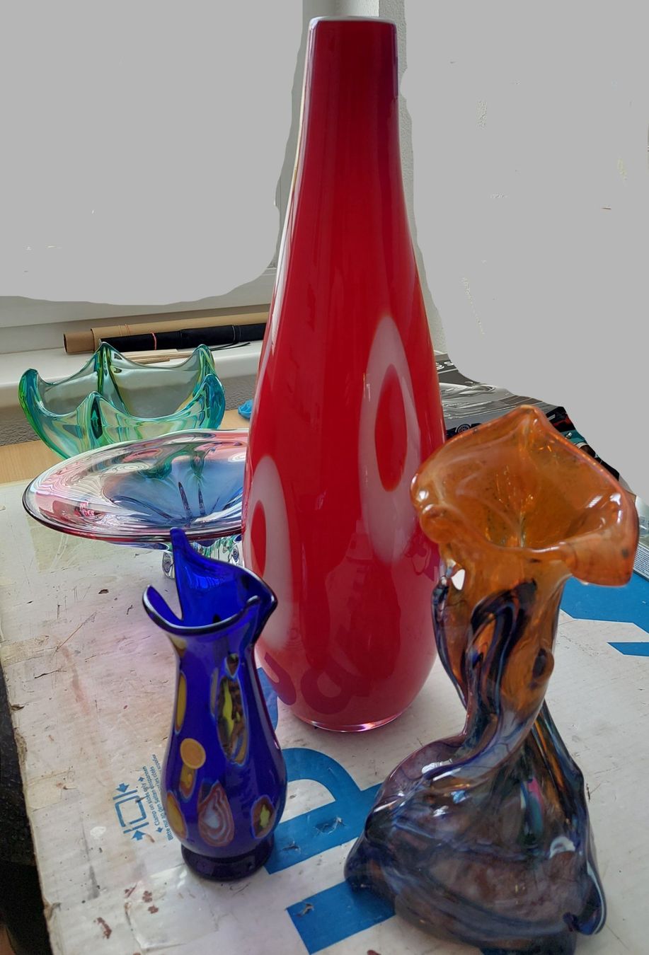 Murano Vasi & Recipienti: Grosse rote Muranovase mit Ringmuster, 70er – Usato da Subingen venduto da K7passt_immer 9