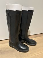Damen Stiefel schwarz flach neu grösse 37