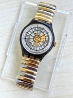 Swatch Automatik Armbanduhr Skelett Gold Silber