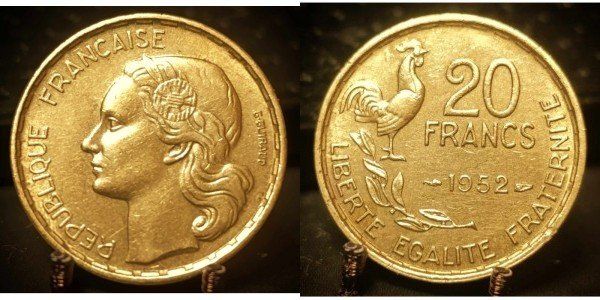 Alle Münzen: 20 Franc Frankreich 1952 – Gebraucht aus Kriens von TSCH1