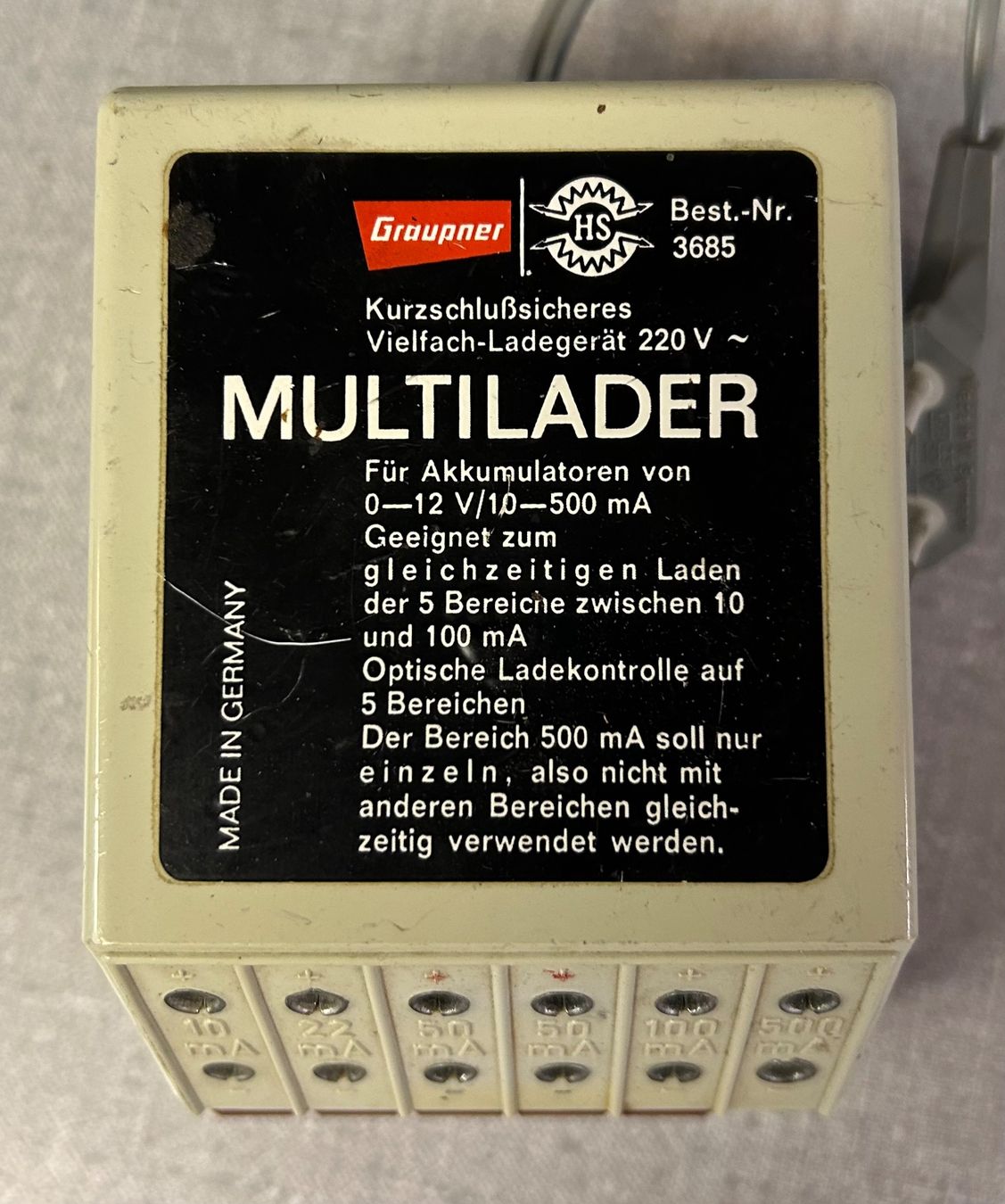 Caricatori & Batterie: Graupner Multilader - Best.-Nr- 3685 – Usato da Schaffhausen venduto da ROCAMECANICA 1