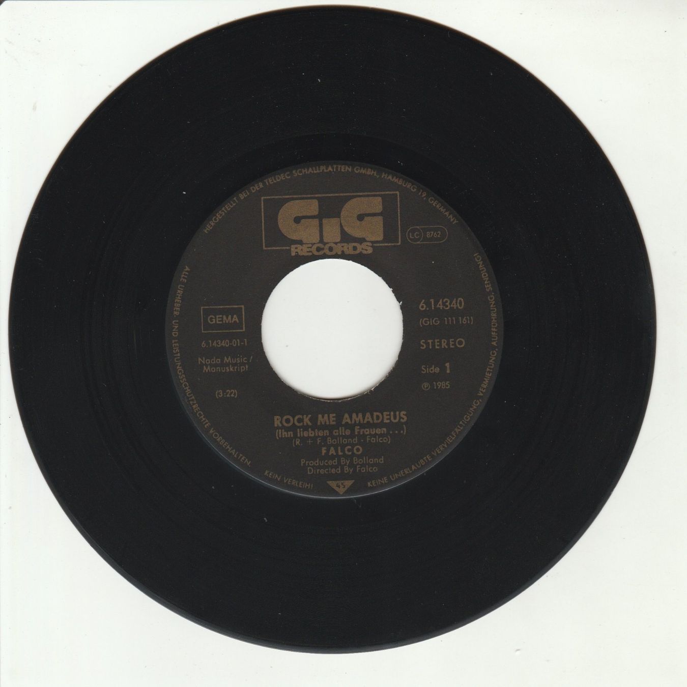 Schallplatten: Falco - Rock me Amadeus 7" Vinyl 1985 – Gebraucht aus Tübach von JamesStone 3