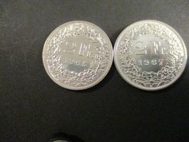 2 x 2.- Fr 1965 + 1967 Pièces magnifiques Top du Top