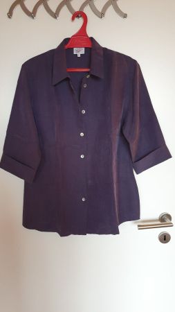 Bluse 3/4 Ärmel Biaggini Gr.42, Blau, Cupro/Polyester