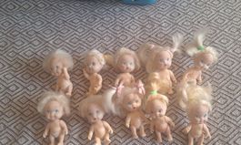 Lot de 10 poupées vintage avec cheveux blonds années 1990