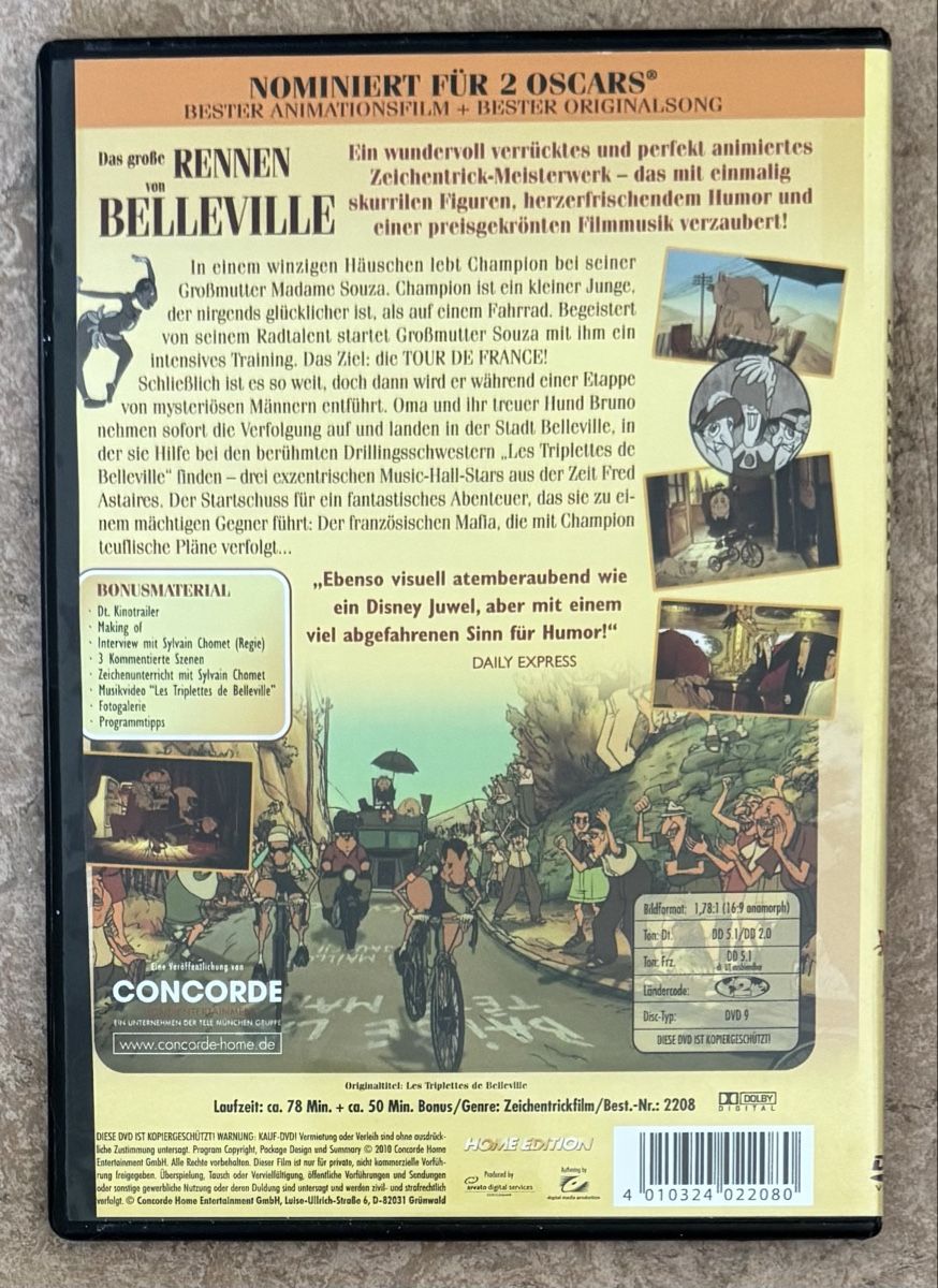 Tutti i DVDs: DAS GROSSE RENNEN VON BELLEVILLE  – Nuovo (secondo la descrizione) da Dietikon venduto da AndreaSch01 1