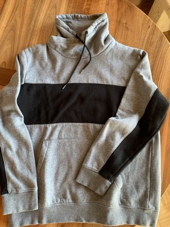 Herrenpullover mit Kragen Baumwolle/Polyester Grau-Schwarz