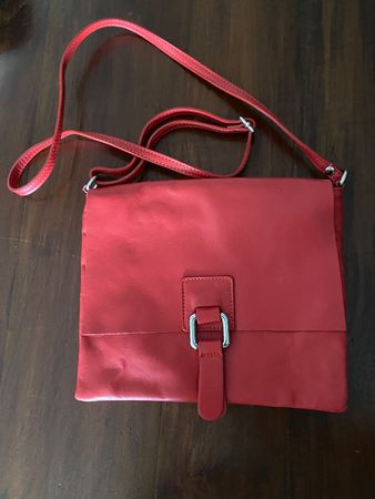 Umhängetasche Borse in pelle Genuine Leather - Feuerrot ❤️