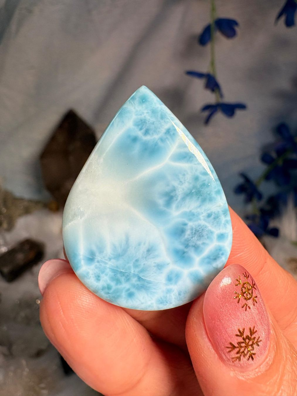 Mineralien & Heilsteine: Larimar Cabochon – Neu und originalverpackt aus Neuheim von m.hald