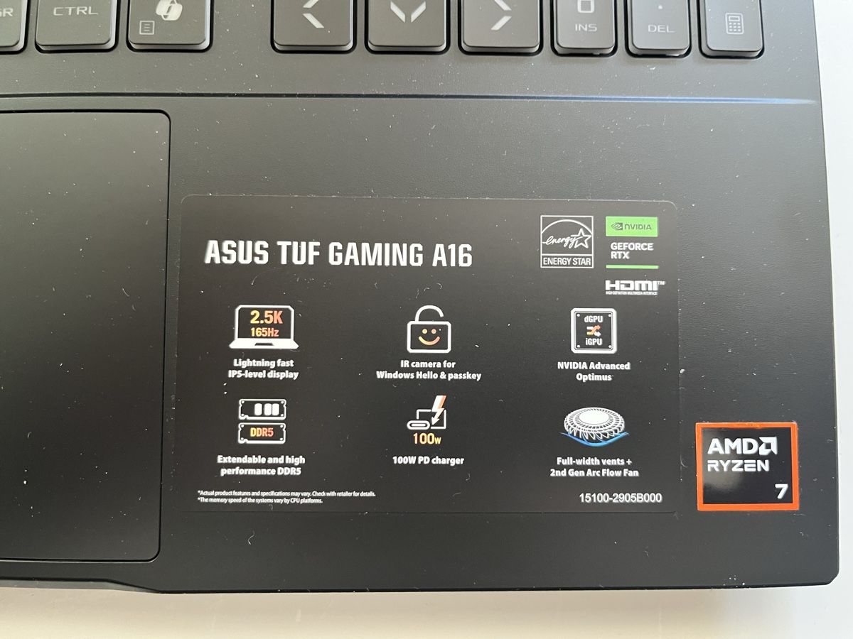 Asus Notebook: Asus TUF Gaming A16 – Nuovo (secondo la descrizione) da Zürich venduto da Gianini02 2