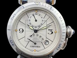 Cartier Pasha GMT Power Reserve 38mm Stahl Fullset 1999*U661