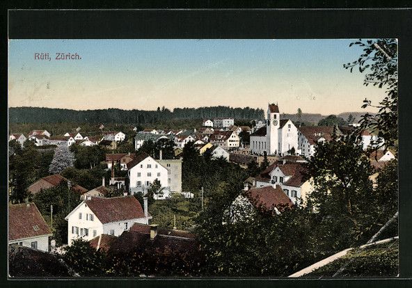 Cartoline postali: AK Rüti, Gesamtansicht, 1911 – Usato da Berlin venduto da bartko-reher