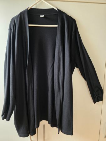 100% Baumwolle Cardigan Jacke schwarz Gr. 50