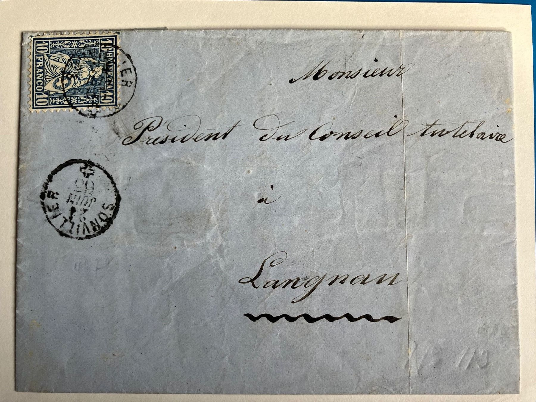Tutti i francobolli: Sonvillier Stempel-Lot 1863 – Usato da untervaz venduto da Wingert 2