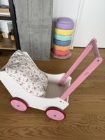 Puppenwagen HABA Holz weiss-pink gut erhalten 