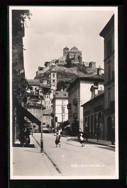 Cartoline postali: AK Sion, Strassenpartie im Ort – Usato da Berlin venduto da bartko-reher
