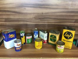 Posten Blech Öl Fett Kanister BP diverse Marken Deko Garage