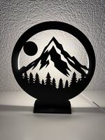 Lampe décorative montagne et forêt, ambiance cosy