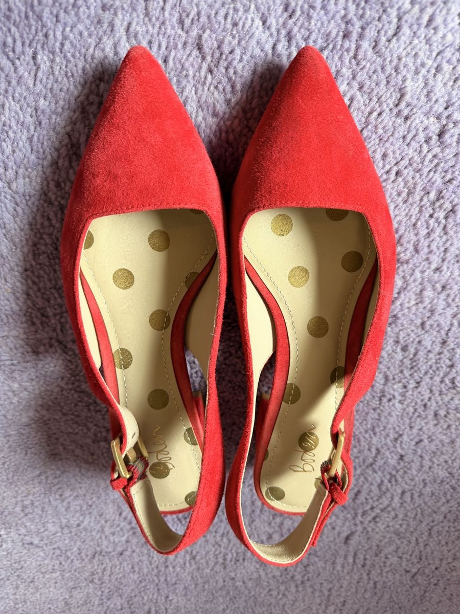 Damenschuhe: Boden Red Suede Slingback Block Heels, Size 37 EU Nice! – Neu (gemäss Beschreibung) aus Männedorf von iza04 5