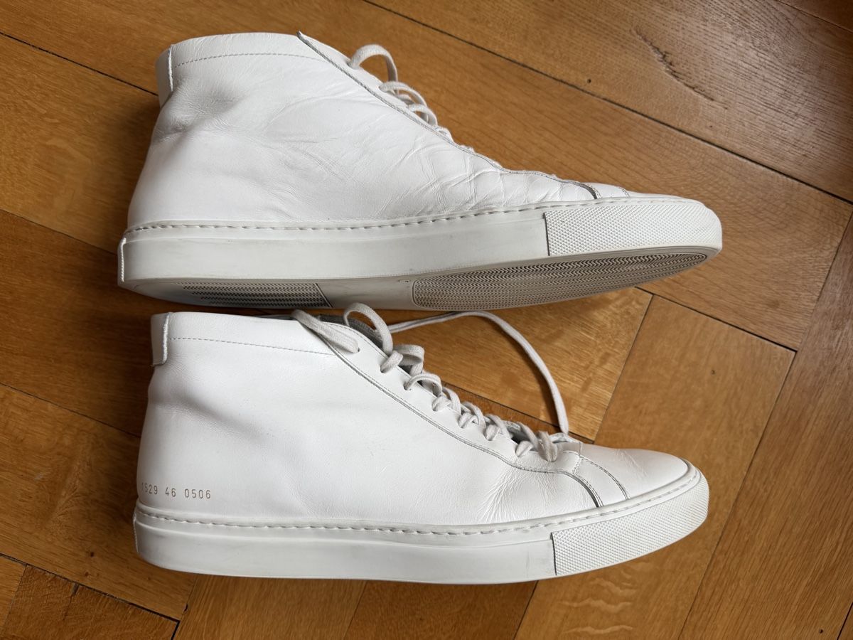 Scarpe da uomo: Common projects Achilles mid white eu46 – Usato da Lausanne venduto da steveoare
