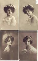 4 AK - Damen Frauen Portrait - Femme