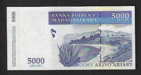 Banconote: Madagascar  5.000  Ariary  Bankfrisc – Nuovo (secondo la descrizione) da Gordola venduto da coinsandnotes 1