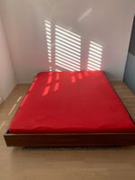 Doppelbett mit Matratze 205x165x25 cm, Kirschbaum