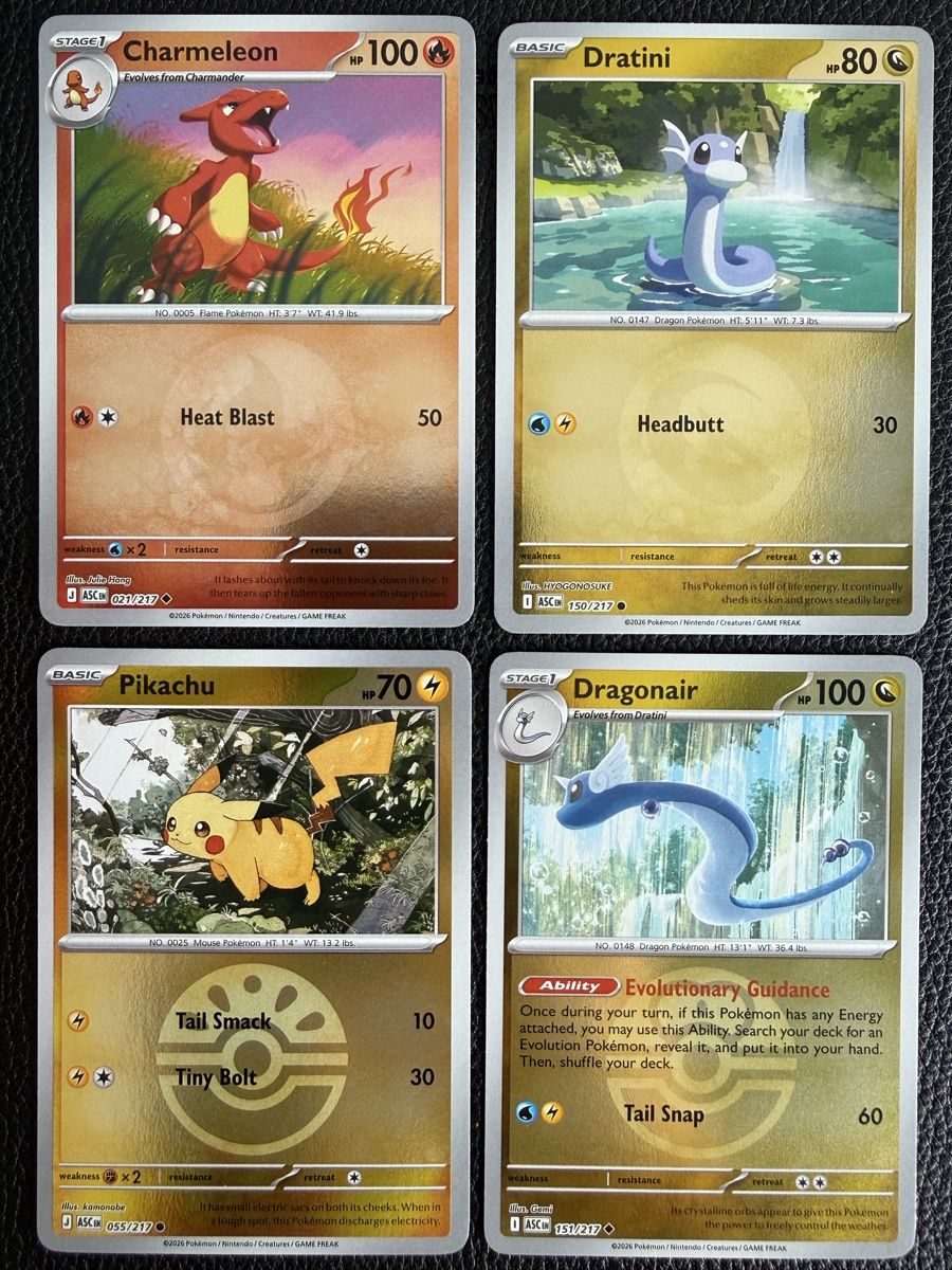 Pokémon Sammelbilder & Trading cards: Charmeleon, Dratini, Dragonair & Pikachu Reverse Holo EN – Neu (gemäss Beschreibung) aus Ostermundigen von 10Mrki10