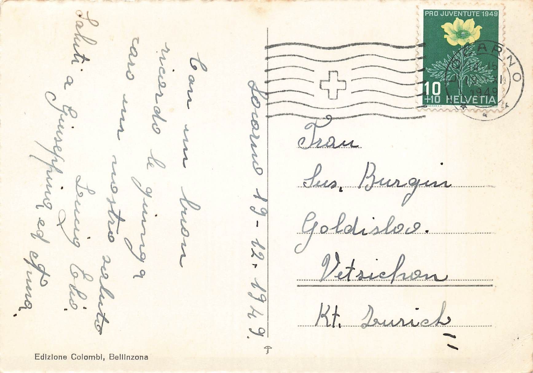 Cartoline postali: Locarno veduta G – Usato da Biasca venduto da Blenio71 1