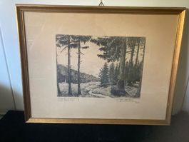 Original - Radierung „ Im Emmental „  Jean Max Erni 1933