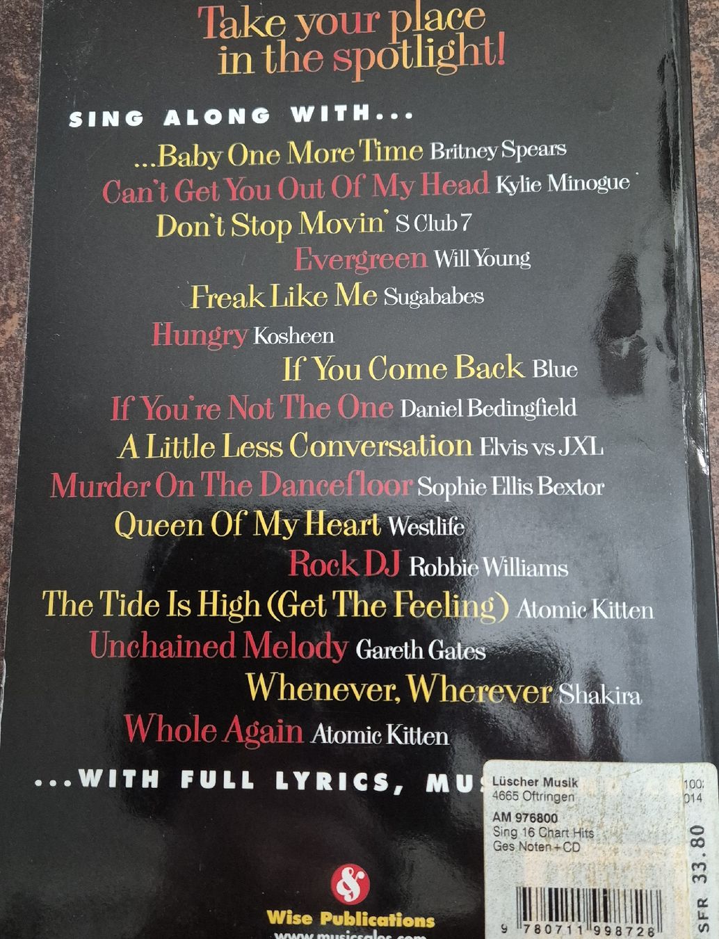 Bücher: Karaoke Hits: Sing 16 Chart Hits - Musikbuch mit CD! – Gebraucht aus Zofingen von Andevely 1