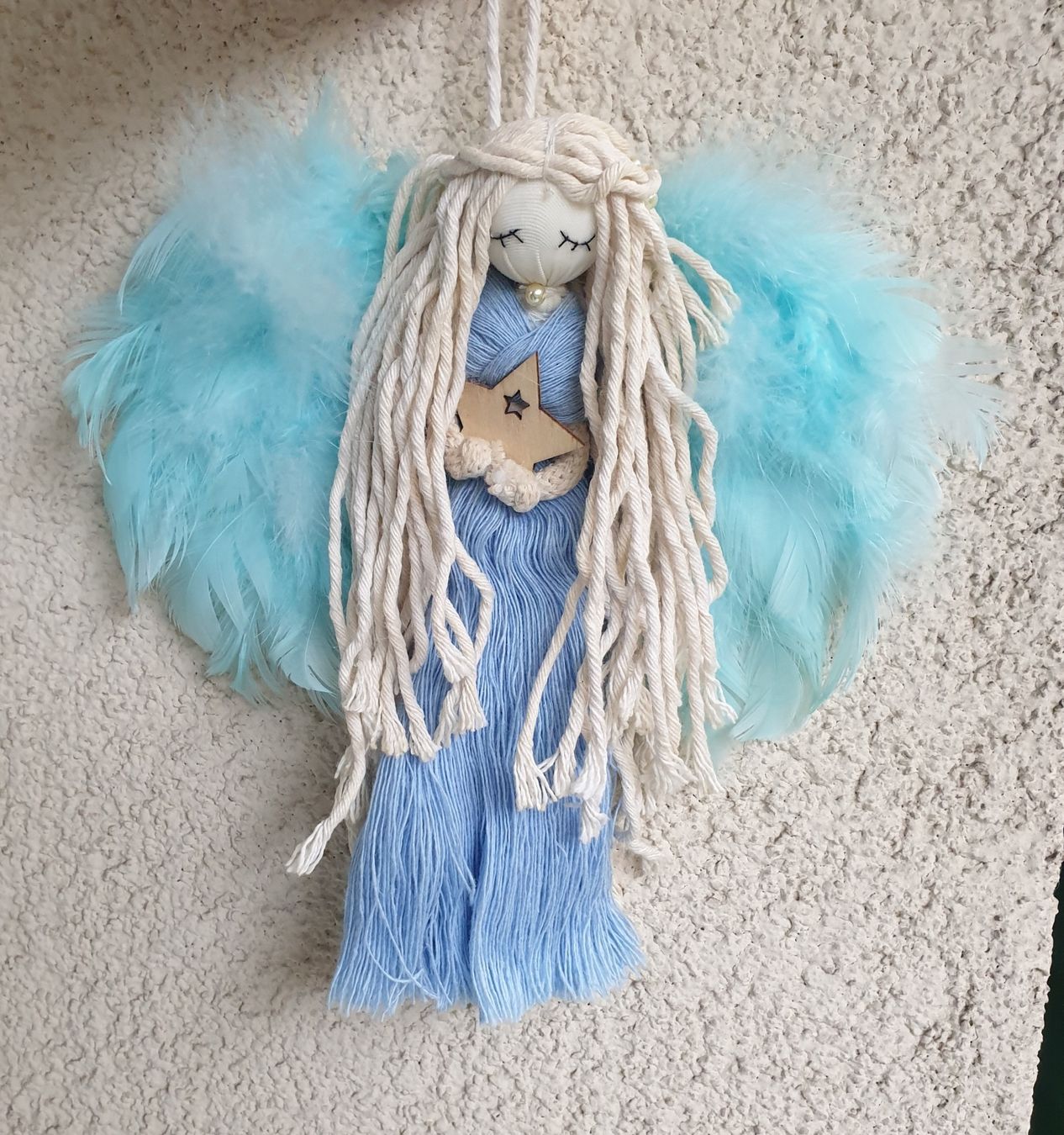 Tutte le decorazioni: Makramee Engel Glück Wanddekor handmade Geschenkidee – Nuovo (secondo la descrizione) da Gelterkinden venduto da Macrameed